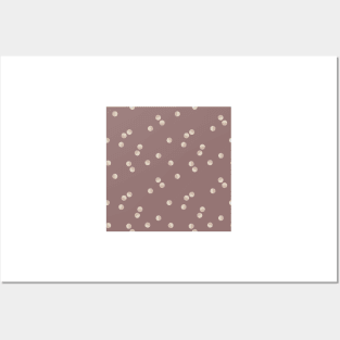 Scattered Dots Minimalist Geometric Pattern - Muted Mauve Posters and Art